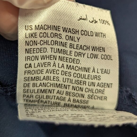 INC International Concepts Size XS Navy Satin Blue Button Down - Picture 11 of 12